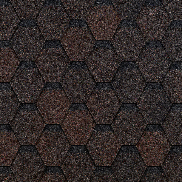 Гибкая черепица Docke Евразия шестигранник, коричневый, 3 м2